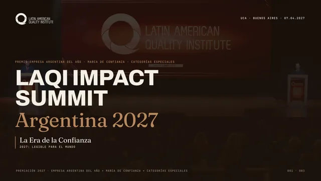 Portada del brochure del LAQI Impact Summit Argentina 2027
