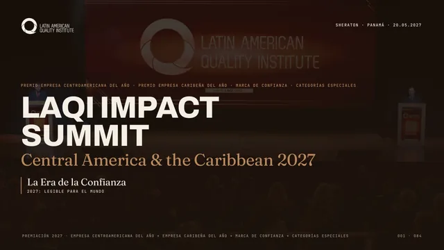 Portada del brochure del LAQI Impact Summit Central America & The Caribbean 2027