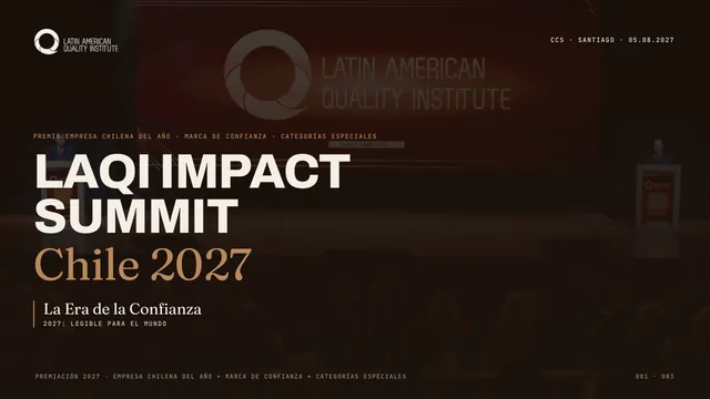 Portada del brochure del LAQI Impact Summit Chile 2027