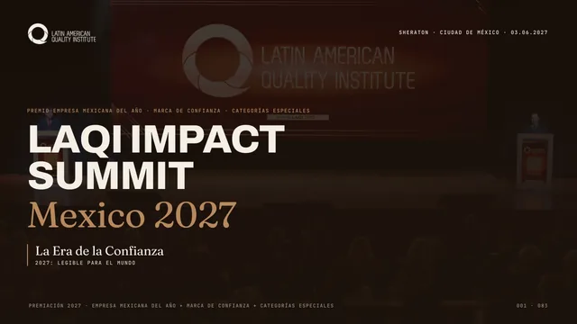Portada del brochure del LAQI Impact Summit Mexico 2027