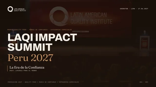 Portada del brochure del LAQI Impact Summit Peru 2027